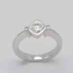 Solitaire or blanc diamant