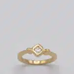 Solitaire or jaune et diamant