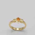 Bague saphir orange