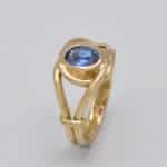Bague or saphirs bleu Ceylan