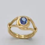Bague or saphirs bleu Ceylan