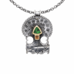 Pendentif héraclès tsavorite saphir orange