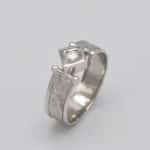 Solitaire or blanc diamant