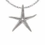 Pendentif grande étoile de mer or blanc