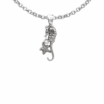 Pendentif hippocampe or blanc