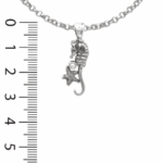 Pendentif hippocampe or blanc