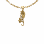 Pendentif hippocampe or