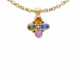 Pendentif marguerite saphirs