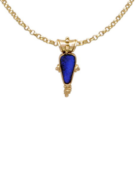 Pendentif opale bleue