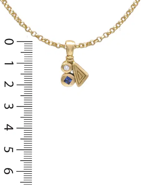 Pendentif Shetland or saphir et diamant
