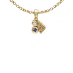 Pendentif Shetland or saphir et diamant