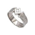 Solitaire or blanc diamant