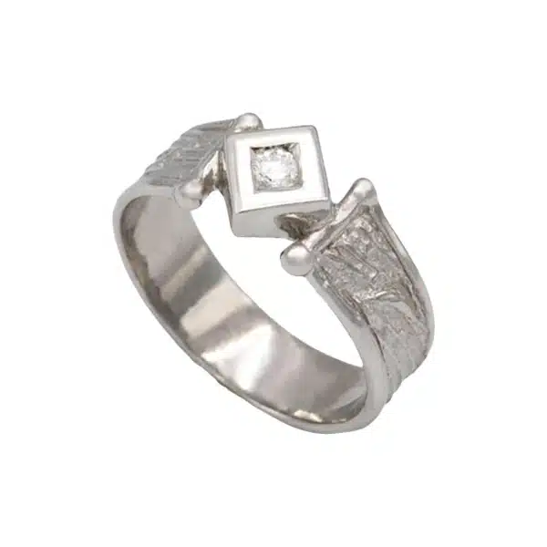 Solitaire or blanc diamant