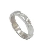 Alliance galet argent homme