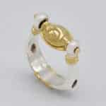 Bague pendentif Lune et Soleil