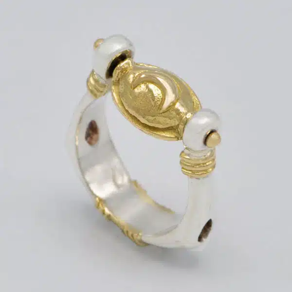 Bague pendentif Lune et Soleil