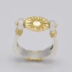 Bague pendentif Lune et Soleil