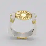 Bague pendentif Lune et Soleil