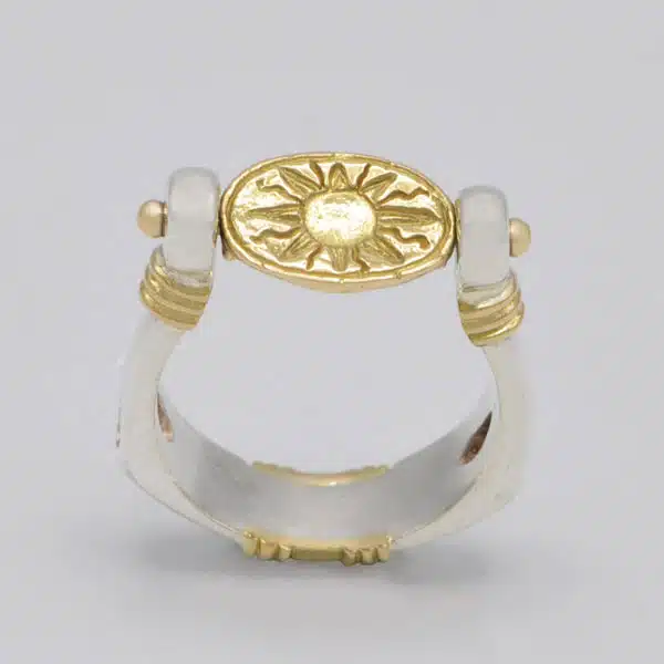Bague pendentif Lune et Soleil