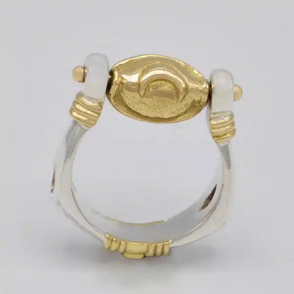 Bague pendentif Lune et Soleil