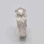 Solitaire or blanc fleur de lys
