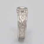 Solitaire or blanc fleur de lys