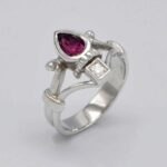 Bague diadème saphir rose naturel madagscar