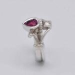 Bague diadème saphir rose naturel madagscar