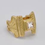 Bague diamant princesse or jaune