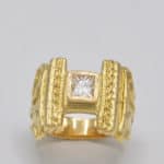 Bague diamant princesse or jaune