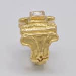 Bague diamant princesse or jaune