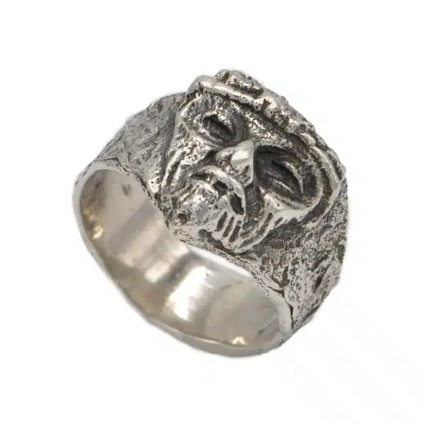 Chevalière argent visage