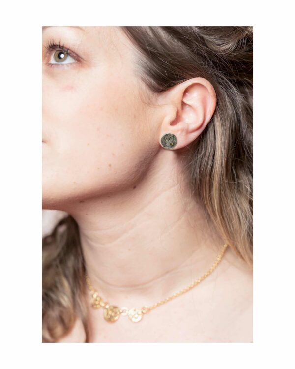 Boucles d'oreilles pièce grecque