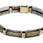 Bracelet-Hermes-plaque-argent-et-or-homme-Taillandier-joaillier
