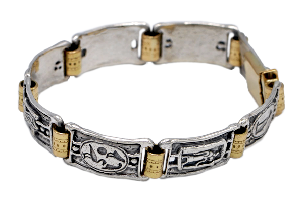 Bracelet-plaques-egypte-homme-argent-et-or-Taillandier-joaillier-creation