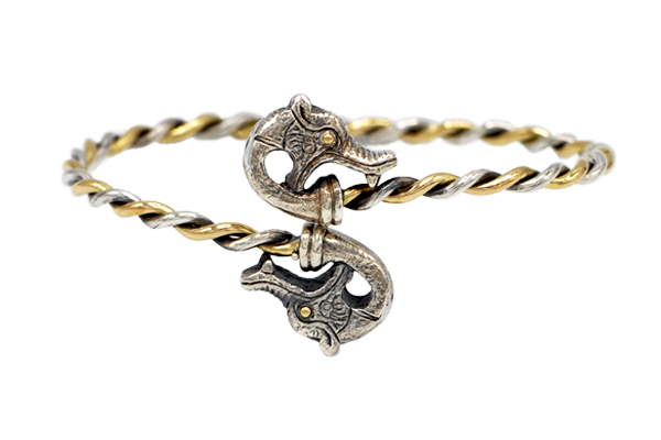 bracelet tête de loups viking