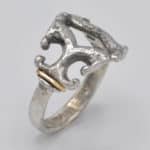 Bague homme argent or