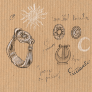 Joaillerie- dessin Celia Taillandier- Lune et soleil