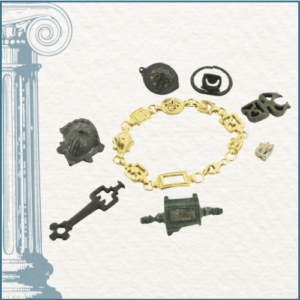 Bracelet en or et objets archéologique joaillerie taillandier