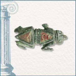 Fibule zoomorphe en Bronze époque romaine, représentant une grenouille cabinet de curiosités joaillerie taillandier