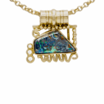 Pendentif Lagon opale or jaune