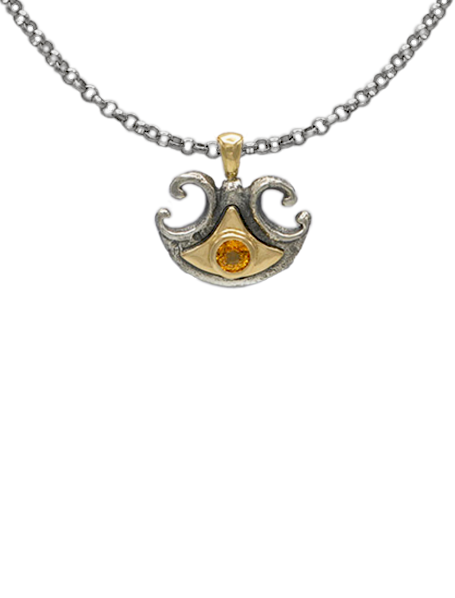 Pendentif-pelta-argent-or-saphir-orange-Taillandier-joaillier2