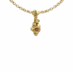 Pendentif or jaune diamants et saphir orange
