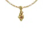 Pendentif or jaune diamants et saphir orange