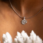 Pendentif fossile selina or blanc 18k Joaillerie Taillandier