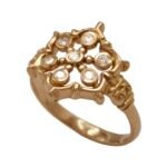 Bague Hildegarde en or rose et diamants ajourée