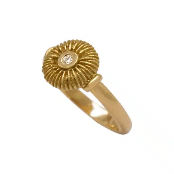 Bague corail diamant