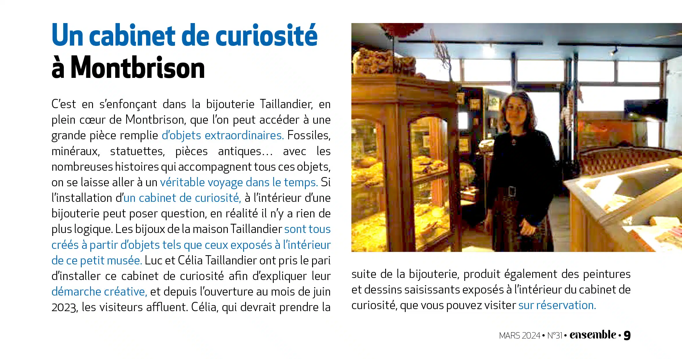 Article dans le magazine Ensemble Montbrison