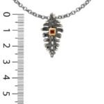 Pendentif créé d'après un os de dodo. argent et saphir orange Joaillerie Taillandier. Créateur à Montbrison Loire 42