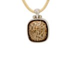 Pendentif argent os de dinosaure